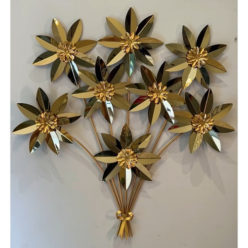 Bunch Of Goldenl Flower Metal Wall Art