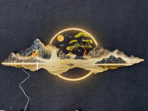 Nature Landscape crystal wall art with LED- style 5