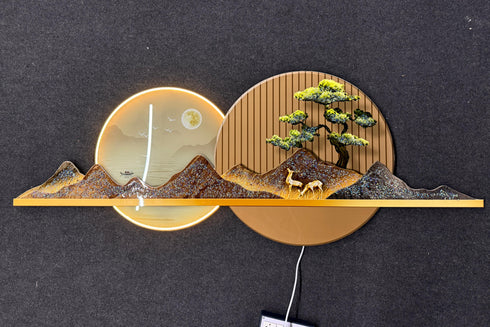 Landscape crystal wall art with LED- Style 4