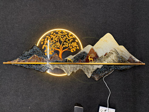 Landscape crystal wall art with LED- Style 6