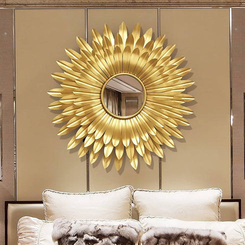 Sunflower golden leaf Wall Mirror- Style 2