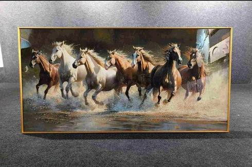 Seven running horse Crystal Painting- Style 3