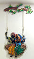 Radha Krishna on a swing Metal Wall Art
