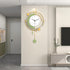 Metro Green With Golden Metal Wall Clock