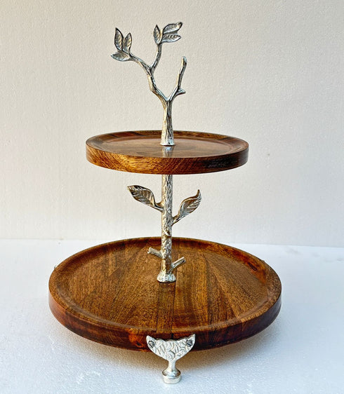 Woodleaf Stand- Two Tiered Stand