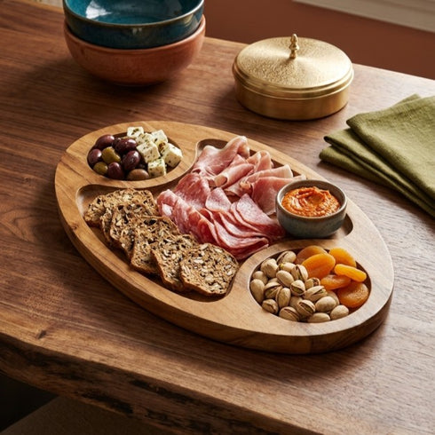 Wooden serving Platter in oval shape
