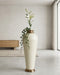 White Hammered Metal Vase