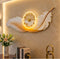 Feather with crystal Wall clock with LED