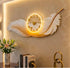 Feather with crystal Wall clock with LED
