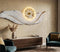 Feather with crystal Wall clock with LED