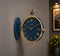 Blue and golden Dual Dial Station Clock in numeric numerals
