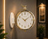 White and golden Dual Dial Station Clock in numeric numerals