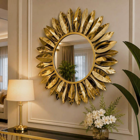Golden Sunflower Wall Mirror