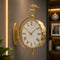 White and golden Dual Dial Station Clock in Roman numerals