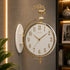 White and golden Dual Dial Station Clock in numeric numerals