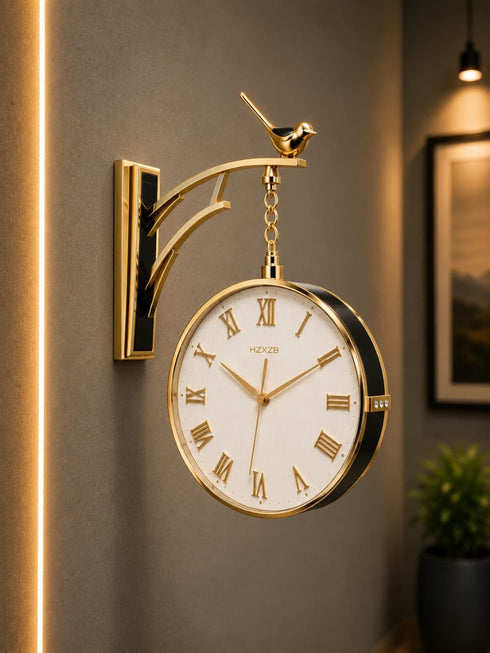 Dual Dial Station Clock with deer
