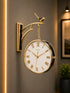 Dual Dial Station Clock with deer