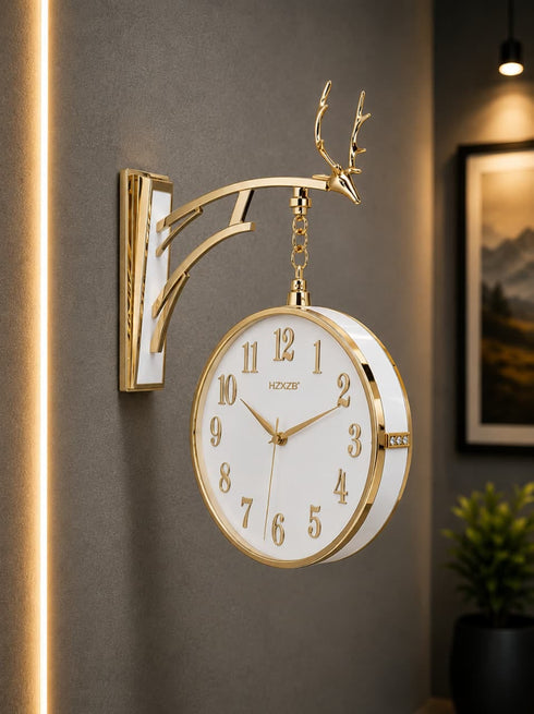 Dual Dial Station Clock- white dial