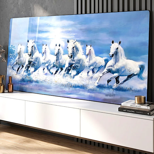 Ocean Gallop Crystal Wall Painting