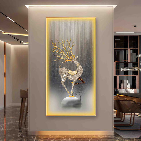 Luxury deer Crystal Painting with LED