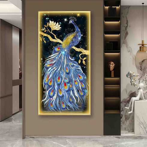 Beautiful Peacock Crystal Painting with LED