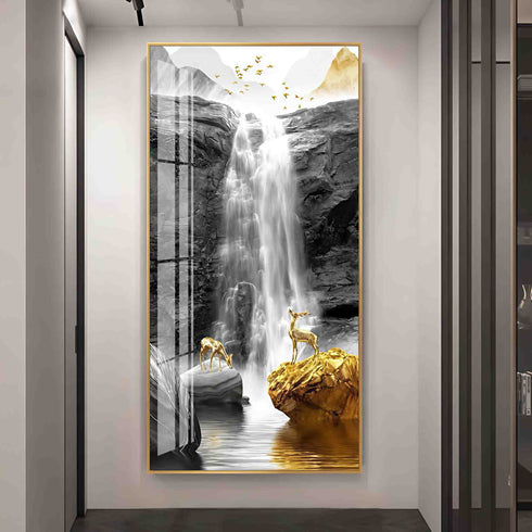 Waterfall Crystal Painting with LED