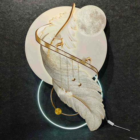 Imported Feather crystal wall art with LED