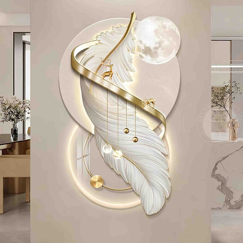 Imported Feather crystal wall art with LED