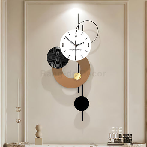 Brown and white metal Wall clock