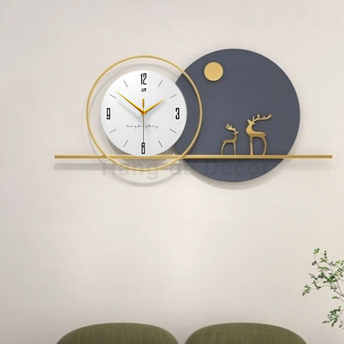 Deer with circular Wall Clock