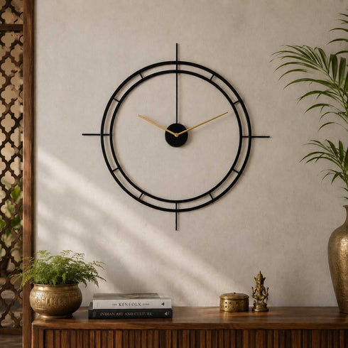 Luxury Black Metal Wall Clock