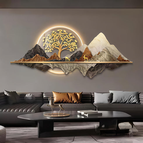 Landscape crystal wall art with LED- Style 6