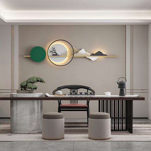 Mountain Deer Metal Wall Art with LED