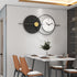 Minimalist black and white metal wall clock