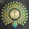 Peacock with feather Wall Clock with blue crystal