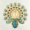 Peacock with feather Wall Clock with golden Dial