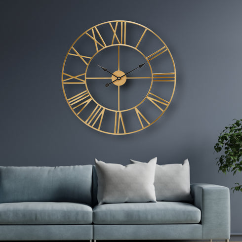 Golden Round Wall Clock