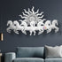 White Seven running horse wall art with led