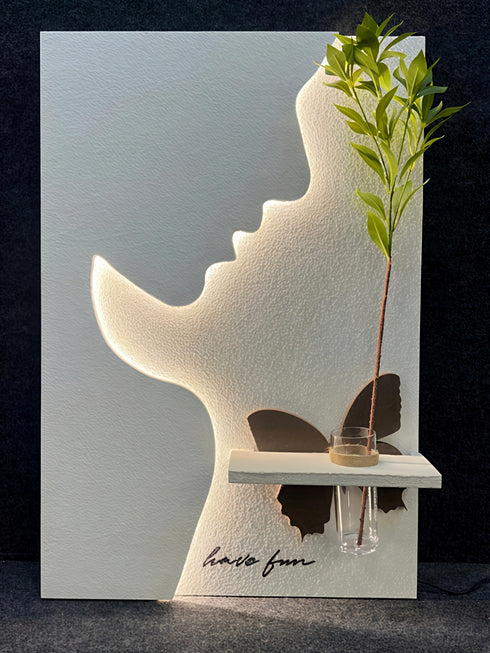 Lady with butterfly Sandstone Painting with LED- Style 1