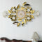 Golden Bloom Metal Wall clock with white dial