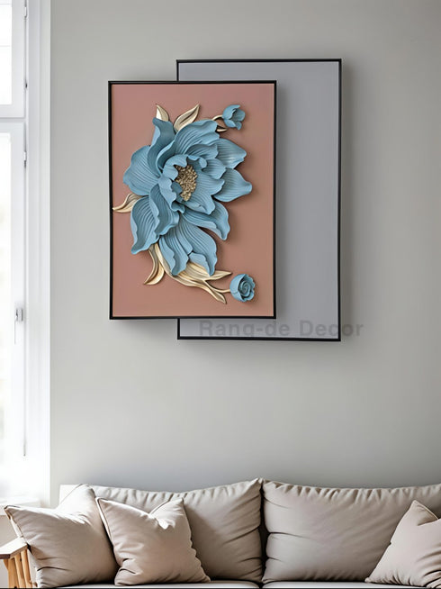Blue bloom 3D Handmade Premium Wall Painting