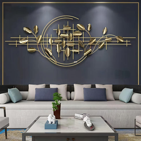 Golden leaf symphony Metal Wall Art