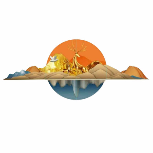 Orange landscape crystal wall art with LED