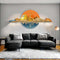 Orange landscape crystal wall art with LED