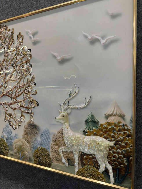 Golden Tree of Serenity Crystal Painting with LED