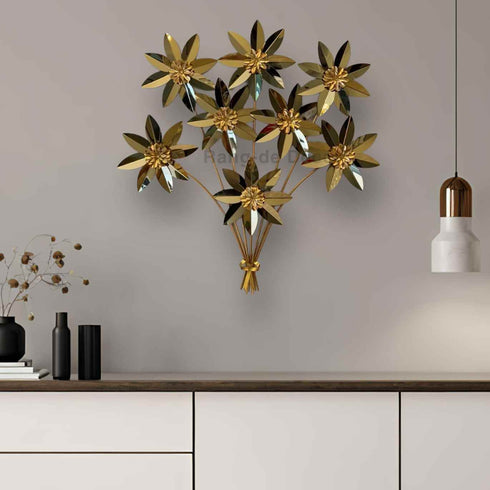 Bunch Of Goldenl Flower Metal Wall Art