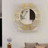 Gold Stripped Round Wall Mirror- 28 inches