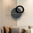 Grey minimalist circle Wall Art with Led
