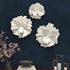 White Flower Metal Wall Art- Set of 3