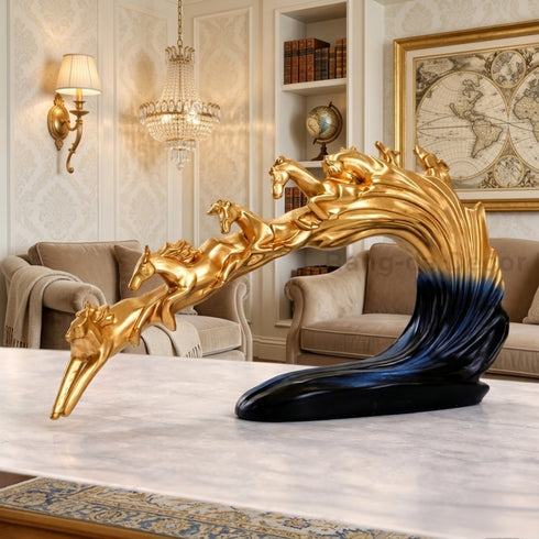 Golden Gallop Decor Piece (7 horses)
